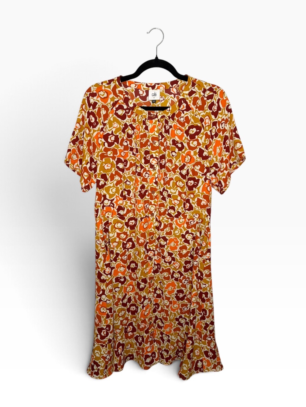Cabi Daydream Floral Print Short Sleeve Dress #4238 M